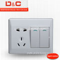 [D&C]Shanghai delixi DCM4 series 2gang 2way switch+5pin socket